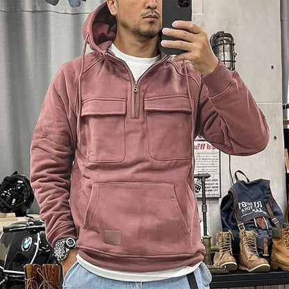 saferido 2024 Vintage Men Hoodie Sweatshirt Street Man Clothing Men's Oversized Hooded Pullover Male Retro Harajuku Solid Color Hoody