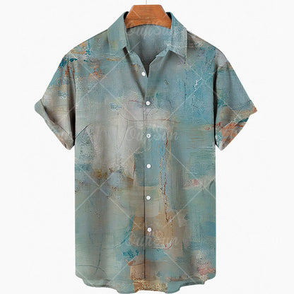 Mens Summer Hawaiian Beach Shirts 3D Printing Wind Luxury Designer Vintage Clothes Oversized Irregular Pattern Y2k Floral Punk