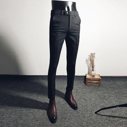 Men Suit Pants Dress Pantalone Hombre Stretch Slim Formal Trousers Calça Masculina Solid Color Casual Pants Fashion Men Clothing