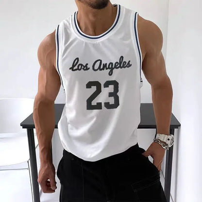 Sports Summer Men's Gyms Mesh Tank Tops Fitness Workou Joggers Sleeveless T-Shirt Male Basketball Training Fashion