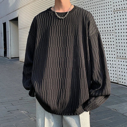 saferido Harajuku Chic T shirts For Men Oversized Tees Spring Man Casual Long Sleeve Tshirt Woman O-neck Loose Pullovers Tops 5XL-M