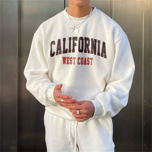 Gothic American California Letter Print Loose Tracksuit Men Clothing Long Sleeve Casual Hoodies Women Autumn Streetwear Men