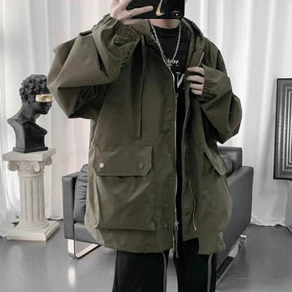 saferido Mens Y2k Jacket High Street Energy Wind Work Clothes Assault Jacket Autumn Fashion Trend Oversized Casual Loose Men'S Wear