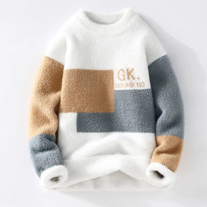 Sweaters men Winter Letter pattern thick sweater men Student youth sweaters autumn Men's wool pullovers full size S-3XL