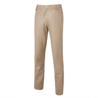 Brand Men Leather Pants Skinny Fit Elastic Style Fashion PU Leather Trousers Motorcycle Pants Thin Streetwear