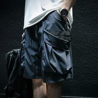 Mens Cargo Shorts Wide Loose Elastic Waist Short Pants for Men Baggy with Draw String Fashion Popular Streetwear Beautiful