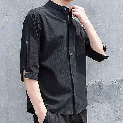saferido Man Shirt Linen and Cotton Oversize Shirts for Men Plain Half Sleeve Fashion 2024 Cheap Things with Free Shipping Casual Tops I