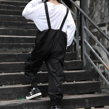 saferido Spring And Autumn Mens Casual High Quality Overalls American High Street Hip-Hop Fashion Solid Color Amei Khaji Overalls