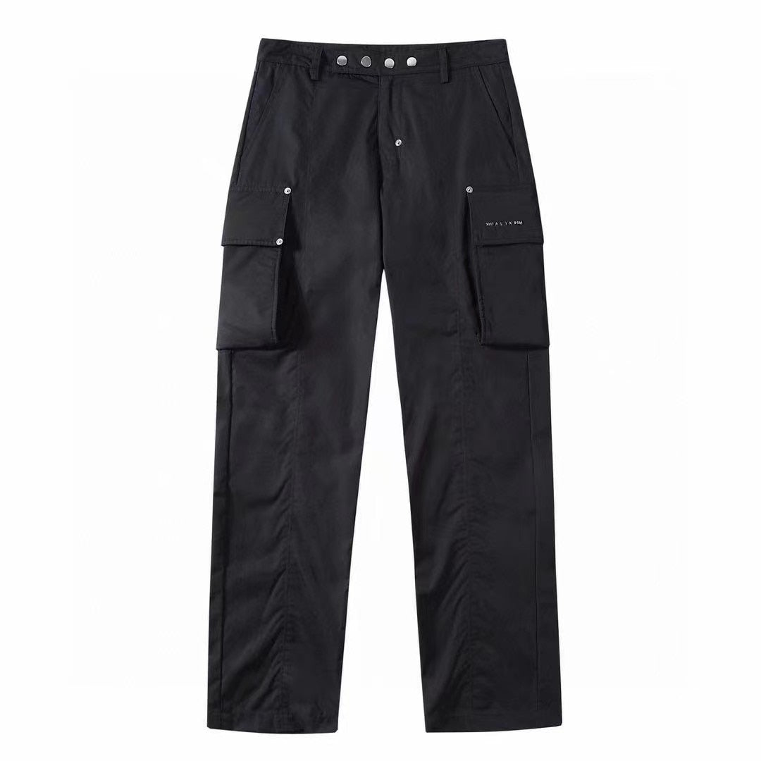 Black 1017 ALYX 9SM Cargo Pants Men Women Multi Metal Button 1:1 ALYX Pants Pockets Slightly Loose Trousers