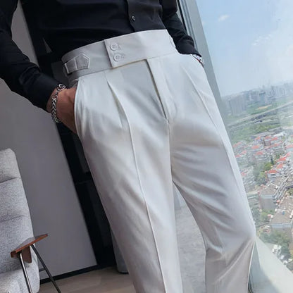 saferido Men Spring  Suit Pants Fashion Casual Slim Fit Business Suit Trousers Men's Wedding Party Work Pants Classic Large Size 36
