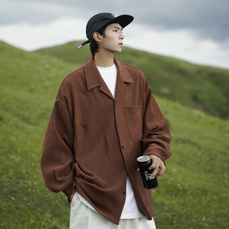 Men Korean Fashion White Long Sleeve Shirts Mens Japanese retro Shirts Blouses Harajuku Oversized Shirt Male Button Up  5XL
