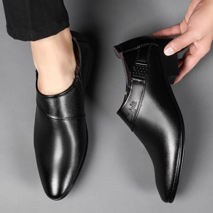 saferido Men Leather Shoes Formal Dress Shoes for Male Plus Size Party Wedding Office Work Shoes Slip on Business Casual Oxfords