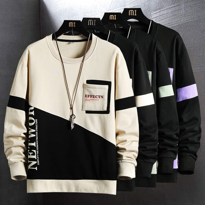 Harajuku Sweatshirt Men Fashion Clothing Streetwear Hip Hop Patchwork Sweatshirts Casual Clothes For Men Brand