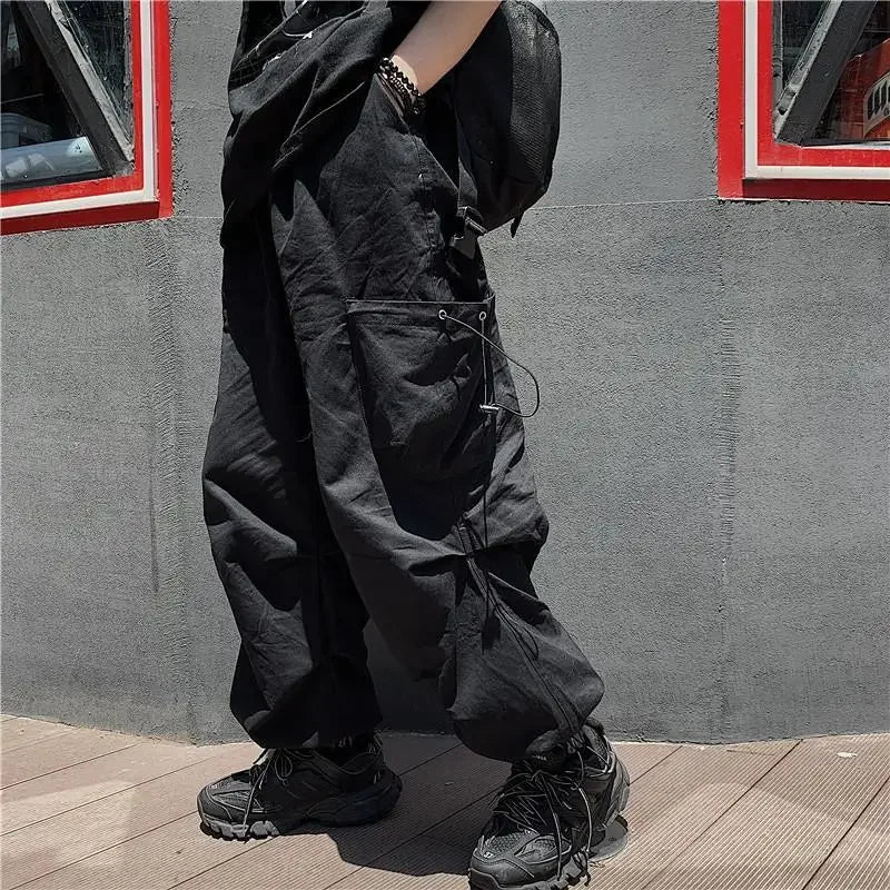 saferido Techwear Cargo Pants for Men Black Trousers Male Jogging Korean Casual Japanese Streetwear Hip Hop Safari Style Pocket
