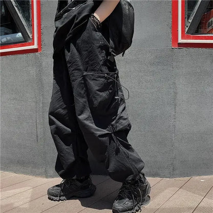 saferido Techwear Cargo Pants for Men Black Trousers Male Jogging Korean Casual Japanese Streetwear Hip Hop Safari Style Pocket