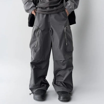 saferido Baggy Black Oversize Men's Cargo Pants Japanese Streetwear Straight Trousers Male Vintage Loose Casual Pocket HipHop