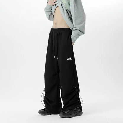 saferido Wide Leg Sweatpants Men Casual Pants Men Oversize Gray Sports Pants Black Trousers Male Loose Korean Streetwear Hip Hop