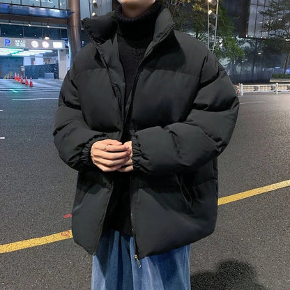 US Size Winter Jacket Men Parkas Thicken Warm Coat Mens Stand Collar Jackets Solid Color Parka Coat Women Fashion New Streetwear