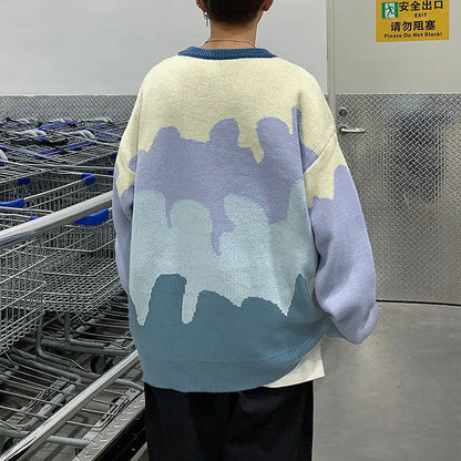 saferido Sweater Y2K  With Hearts Harajuku Fashion Men's Clothes Winter Trend Women's Print Oversize Korean Knit Hip Hop Clothing Sweater