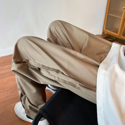 saferido Men's High-quality Vintage Casual Pants Loose Black/khaki Color Oversized Trousers Fashion Trend Suit Pants Big Size M-5XL