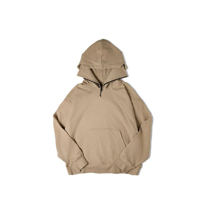 saferido American Sweater Mask Hoodie Zipper High Street Machine Coat Men's Autumn Casual Cityboy Special Design Pullover