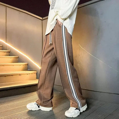 saferido Sweatpants for Men Grey Vintage Trousers Straight Male Sweat Pants Cotton Wide Leg Free Shipping Casual Young La Summer Harajuku