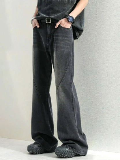 Men Summer NEW Patchwork Vintage Wide Leg Soft Jeans Carago Loose Oversized 3XL Daily Pants Men Straight Leg Goth Trouser