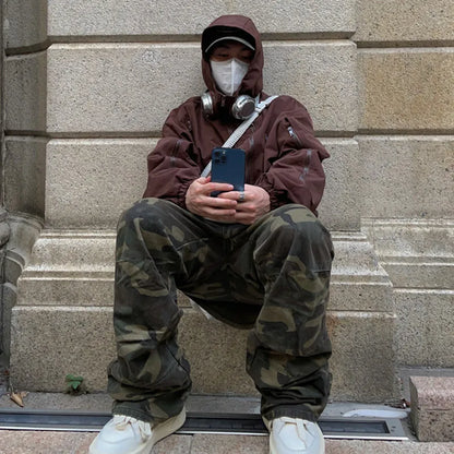 Straight Camouflage Cargo Long Pants For Men Casual Zipper Full Trousers Man Summer Autumn New Fashion Men's Clothing