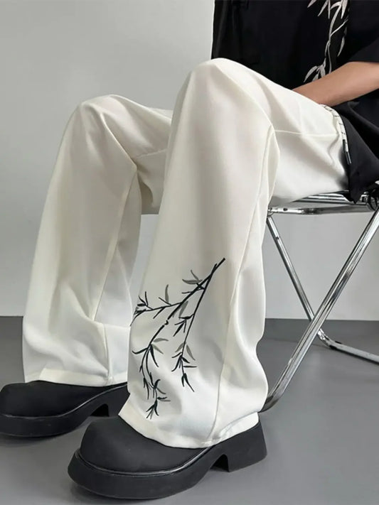 saferido Social Tailoring Business Work Man Suits Pants Office Ice Silk Cooling Trousers for Men Fabric Korean Style Clothes Designer Up