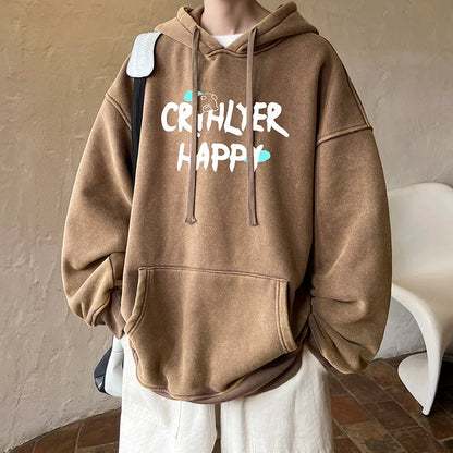 saferido Retro Washed Hoodie Spring New Multiple Colors Hoodies Men's Hooded Casual Street Wear Men's Loose Hooded Pullover