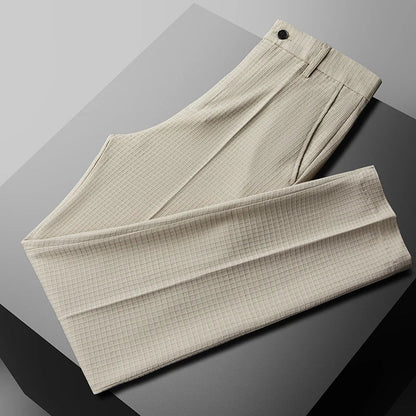 saferido British Style Men Spring High Quality Casual Waffle Business Suit Pants/Male Slim Fit Fashion Formal  Dress Trousers 28-38