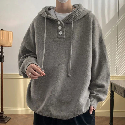 saferido Knit Sweater Men Pullover Sweaters Loose Tops Spring Autumn Male Sweaters Hoodies