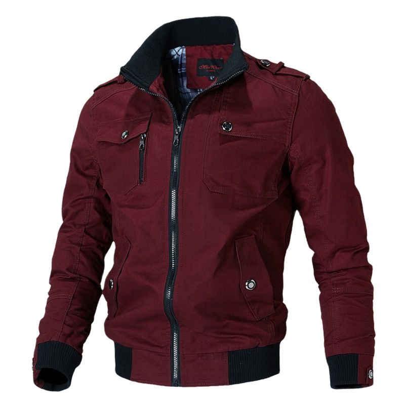 Men's Jacket Casual Fashion Outer Jacket Men's Jacket Men's Spring Autumn Stand Up Slim Military Bomber Jacket Men
