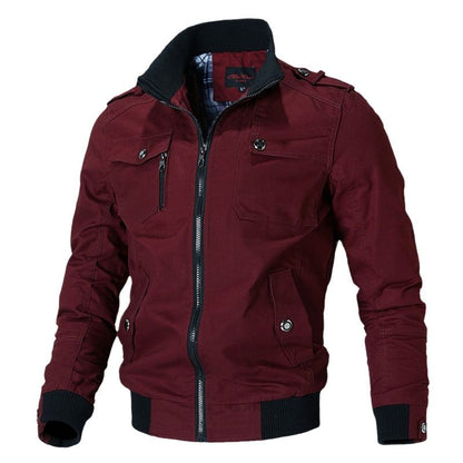 Men's Jacket Casual Fashion Outer Jacket Men's Jacket Men's Spring Autumn Stand Up Slim Military Bomber Jacket Men