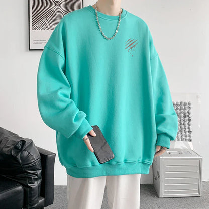 saferido Hipster Men Sweatshirt Oversize Streetwear Autumn Round Neck Sweat Shirt Harajuku Unisex Casual Sports Pullover Sweatshirts