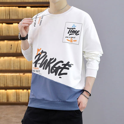 Hip Hop Sweatshirt Men Fashion Clothing Casual Hoodie No Hood Patchwork Japan Style Harajuku Sweatshirt Tops Pullovers
