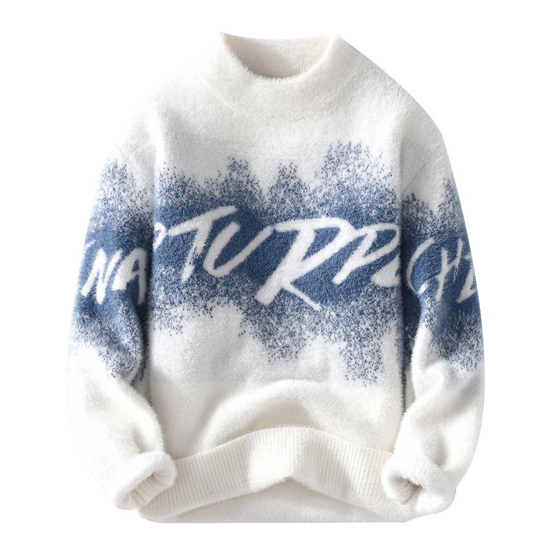Sweaters men autumn new style mens Letter pattern warm sweater men youth style sweaters spring Men's wool pullovers M-3XL