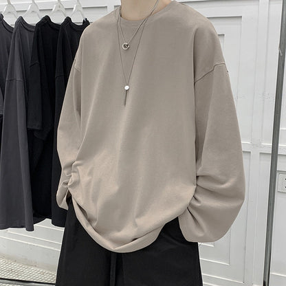Spring Autumn Long Sleeve T-shirts Men O-Neck Collar Cotton T Shirt Fashion Casual Comfortable Oversized Tops Tees For Man Women