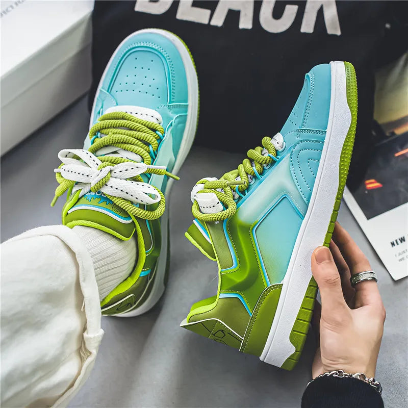 saferido Streetwear Purple Men's Skateboard Shoes Fashion Outdoor Platform Sneakers Men Trendy Lace-up Designer Skateboarding Shoes Man