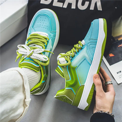 saferido Streetwear Purple Men's Skateboard Shoes Fashion Outdoor Platform Sneakers Men Trendy Lace-up Designer Skateboarding Shoes Man