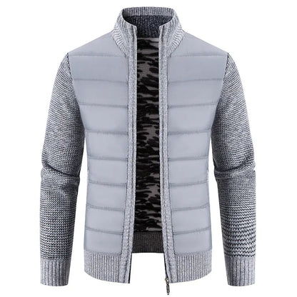Winter Thick Fleece Cardigan Men Warm Sweatercoat Fashion Patchwork Mens Knittde Sweater Jackets Casual Knitwear Outerwear Men
