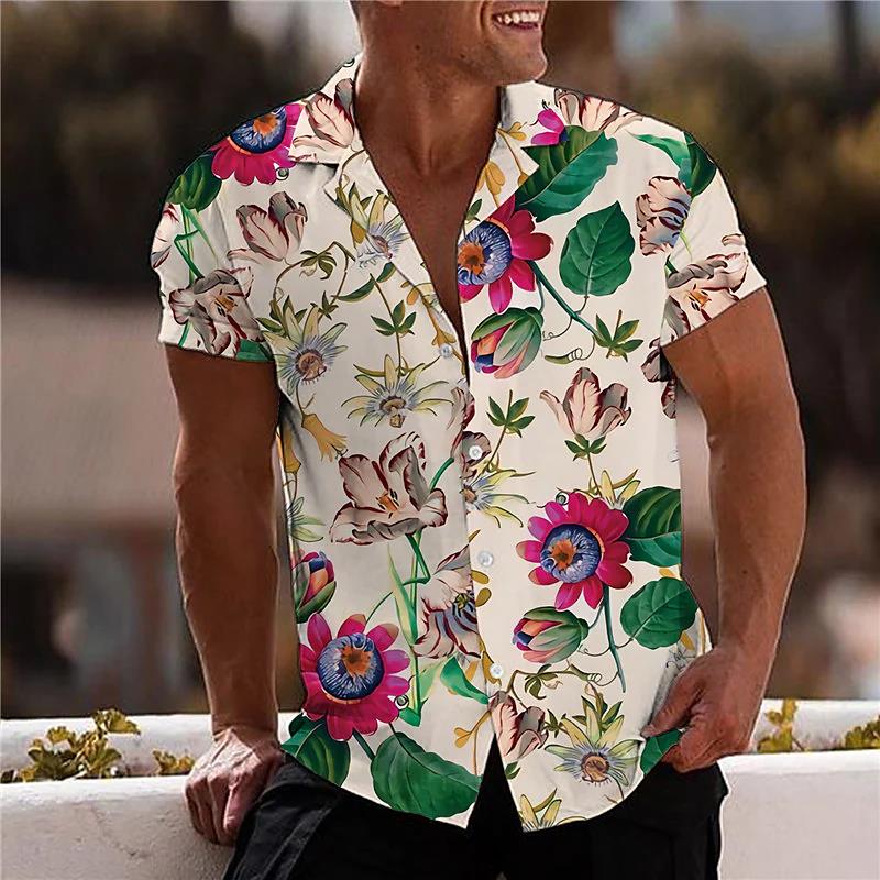 Coconut Tree Print Men's Polo Dazn Shirts And Blouses If Beach Fashion Short Sleeve Tops Oversize Streetwear Hawaiian Shirt 5xl