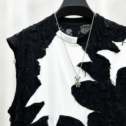 Fashion Casual Patchwork Hold Vest For Men New Patchwork Contrast Color Men's Sleeveless Tops Summer