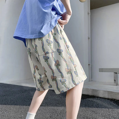 saferido Beach Printed Casual Short Pants Men's Thin Street Hip Hop Trend Fashion Sports Loose Straight Shorts Oversize Summer Clothes