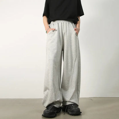 saferido Baggy Sweatpants Men Wide Leg Casual Pants Men Oversize Gray Khaki Trousers Male Loose Korean Streetwear Old Money
