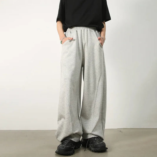 saferido Baggy Sweatpants Men Wide Leg Casual Pants Men Oversize Gray Khaki Trousers Male Loose Korean Streetwear Old Money