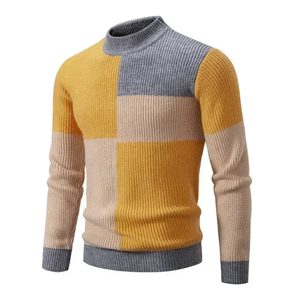 High Quality Men's New Autumn and Winter Casual Warm Neck Sweater Knit Pullover Warm Tops