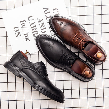 saferido Spring Gentleman Oxfords Leather Shoes Luxury Goods Men Shoes Fashion Casual Pointed Toe Formal Business Male Wedding Dress