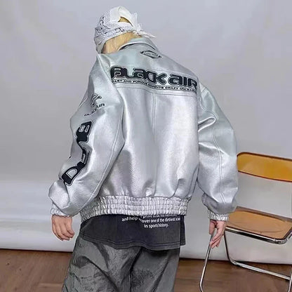 Leather Jacket Men Racing Women Coat Bomber Korean Fashion Hip Hop Vintage Winter Jackets new outfits clothing  Coats Top
