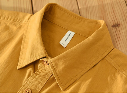 Safari Style Short Sleeve Shirt for Men Casual Turn-down Collar Tops Man Summer New Fashion Loose Button Up Shirt Clothing